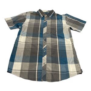 Empyre Shirt Men's Medium Multicolor Plaid Cotton Short Sleeve Casual Button-Up